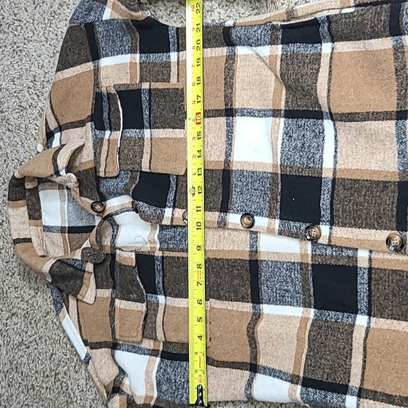 Plaid Long Plaid Shacket - Picture 3 of 6